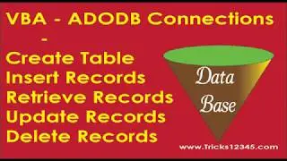 Excel VBA: ADODB - Create Insert Delete Records from Database