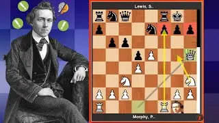 Paul Morphy vs Samuel Lewis, Philadelphia  1859