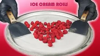 @jaouad_srerho  Raspberry Ice Cream Rolls Satisfying ASMR Food Show No Talking