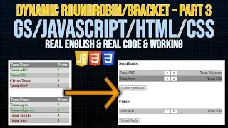 Create a dynamic Round Robin connected to Bracket [Real]  -   Google sheets / Javscript -  Part 3