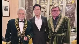 Kazakh custom of giving shapans to respected people, Dimash's gift to Maestro Domingo #dimash