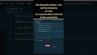 Python tutorials in 30 seconds |The extend() method #python #pythontutorial #codingshorts#pythontips