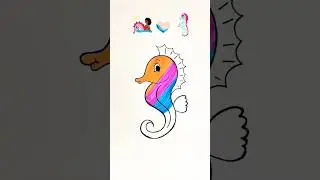 How To Draw Seahorse | #shorts #amazing #emoji #satisfying