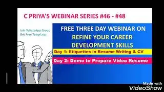 Refine Your Career Development Skills - 3 Day Free Webinar - Agenda  Released - Promo Video