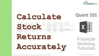 Calculate monthly returns on stocks in Excel | Financial Modeling Tutorials