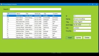 C# Form Application - Insert Delete Update and Search in MS Access Database with Sample DB File