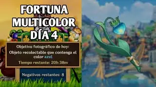 FORTUNA MULTICOLOR DÍA 4 - OBJETO RECOLECTABLE QUE CONTENGA EL COLOR AZUL - GENSHIN IMPACT ESPAÑOL