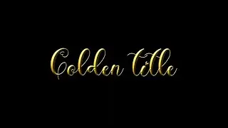 Golden Title Animation In Adobe After Effects | After Effects Tutorial