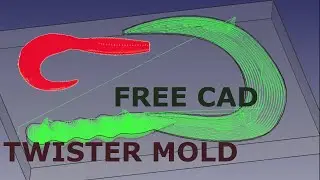 What you can do with 3D pocket surface. Free cad path workbench. Twister mold for CNC.