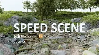 speed scene modeling, forest path (Max, Fstorm & forestpack)