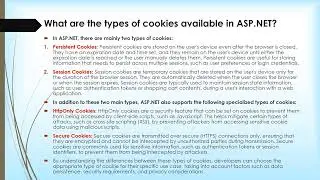 What are the types of cookies available in ASP NET