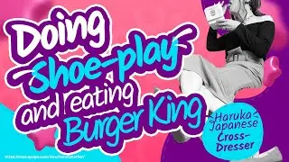 Haruka, Japanese beautiful woman, loves to do #shoeplay while eating #burgerking - h1162