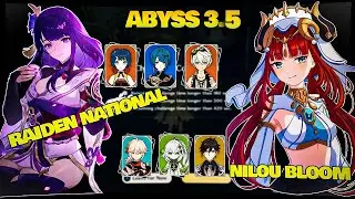 Spiral Abyss 3.5 - C0 Nilou bloom & C0 Raiden National | Floor 12 9 Star | Genshin Impact