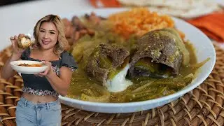 The Ultimate CHILE RELLENO Steak Roll Ups in Salsa Verde & Nopales | Rollitos de Bistec