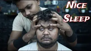 Indian Barber Smooth Forehead Tapping & Head Scratching Head Massage ASMR | Neck Cracking Massage