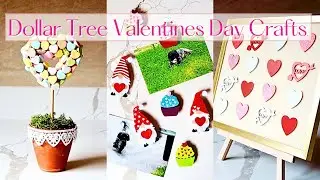 Dollar Tree Valentines Day Crafts 2024 | DIY Gnome Magnets, Candy Heart Plant & Heart Wall Art