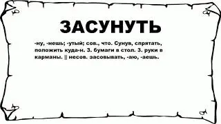 ЗАСУНУТЬ - что это такое? значение и описание