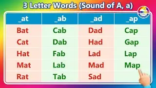 Three Letter Words with Sound of 'A, a'