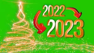 2022 to 2023 Christmas Tree | New Year - Green Screen Footage Download Free 4K