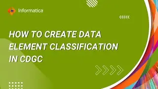 55. How to Create Data Element Classification in CDGC