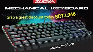 Gaming Mechanical Keyboard Blue Red Switch USB RGBMix Backlit Wired Keyboard ZUOYA