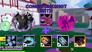 Venom Combo One shot with all fighting style | Roblox | Blox fruits update 17 part 2