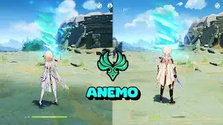 Lumine And Aether - All Element Moves Skill Comparsion : Genshin Impact