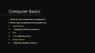 Basic Components of Computer | Computer Basics