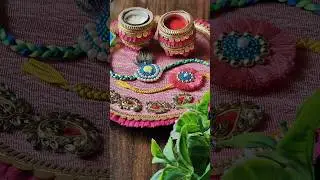 Easy Rakhi Thali Decoration Ideas #shorts #rakhi #diy  #rakshabandhan #rakhithali #poojathali #craft