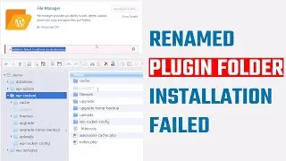 Renamed plugins folder using File Manager plugin. Installation Failed: Could not create Directory