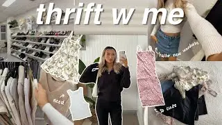 thrift with me for new wardrobe basics 🌷 spring try on haul + how i style!!