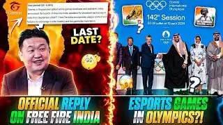 FREE FIRE INDIA OFFICIAL STATEMENT CONFIRM DATE🇮🇳 | ESPORTS GAMES IN OLYMPICS | FREE FIRE INDIA NEWS