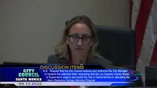 Santa Monica City Council Meeting September 13, 2022