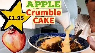 AIRFRYER apple CRUMBLE cake with CUSTARD!!