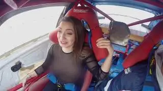 TOPLESS GIRL TERRIFIC & FRIGHTENED IN DRIFTING CAR BMW E36 JZ !!!!!!