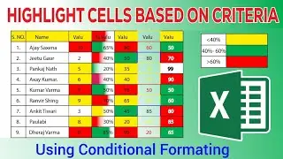 Advanced Conditional color formatting Option । Highlight Cells Based on Criteria in Excel  এক্সেল টি