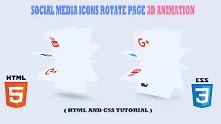 How to create social media icons 3D rotate page with animation using html & css