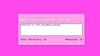 How to create a Character Counter With HTML,CSS & JavaScript