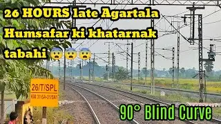 Dangerous 26 hrs late😱😱 Agartala Humsafar+Garib Rath+Shatabdi+Duronto attacks Balrambati at 130kph