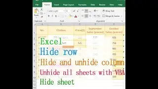 How to hide row, column, window and sheet in Excel (unhide all sheets with VBA)