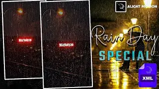 ☔Rain Day Special ⛈️| Rain + Rain Drops + Glow Effect | Lyrics Tutorial | Alight Motion + Node Video