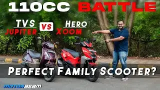 TVS Jupiter vs Hero Xoom - The Best Family Scooter? | 110cc Battle | MotorBeam