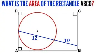 Can you find area of the rectangle ABCD? | (Circle inscribed in a rectangle) | #math #maths