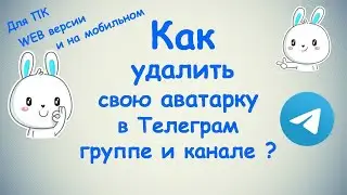 Как удалить свою аватарку в Телеграм группе и канале ? / ПК, Web, Мобильное приложения