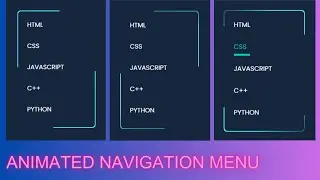 How to make Animated Navigation Menu Design using HTML and CSS only | Step by step Web Development