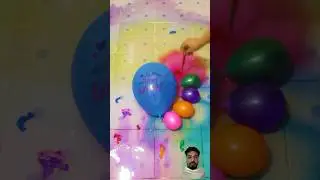 asmr various coloring balloons - HBD and nimi balloons popping reverse satisfying #shorts #balloon