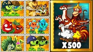 PvZ2 Challenge - Random Pair Plants Vs 500 Zombie 'Animal' Who Will Win ?