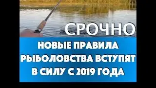 Срочно! Новые правила рыболовства с 2019 года.