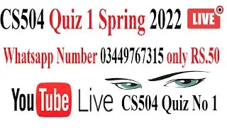 CS504 Quiz No 1 Spring June 8, 2022 @LearningWithAbidAli