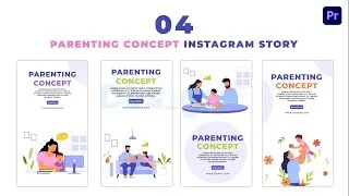 Happy Parents and Kids 2D Character Instagram Story Premiere Pro Template